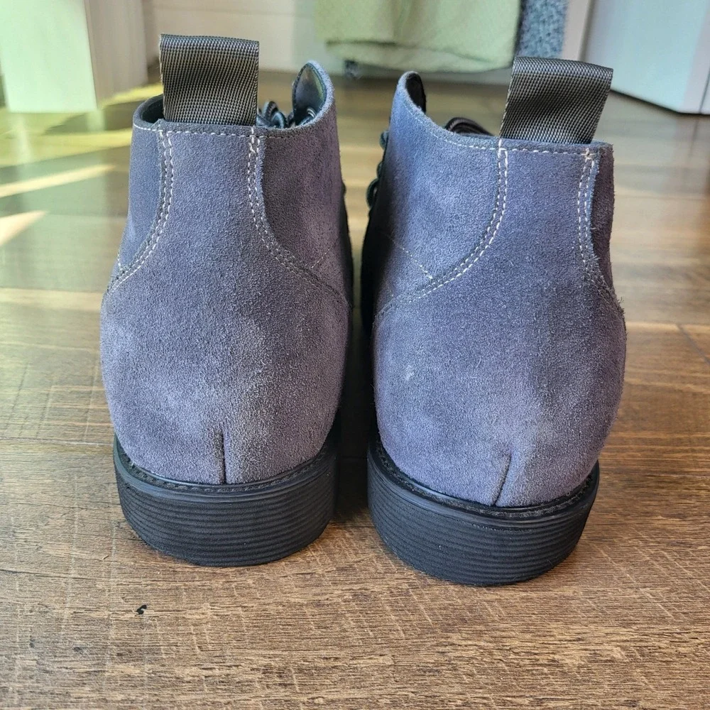 CALTO Mens Grey Suede Chukka Boots Elevator Height Increasing Shoes K9910 Size 9